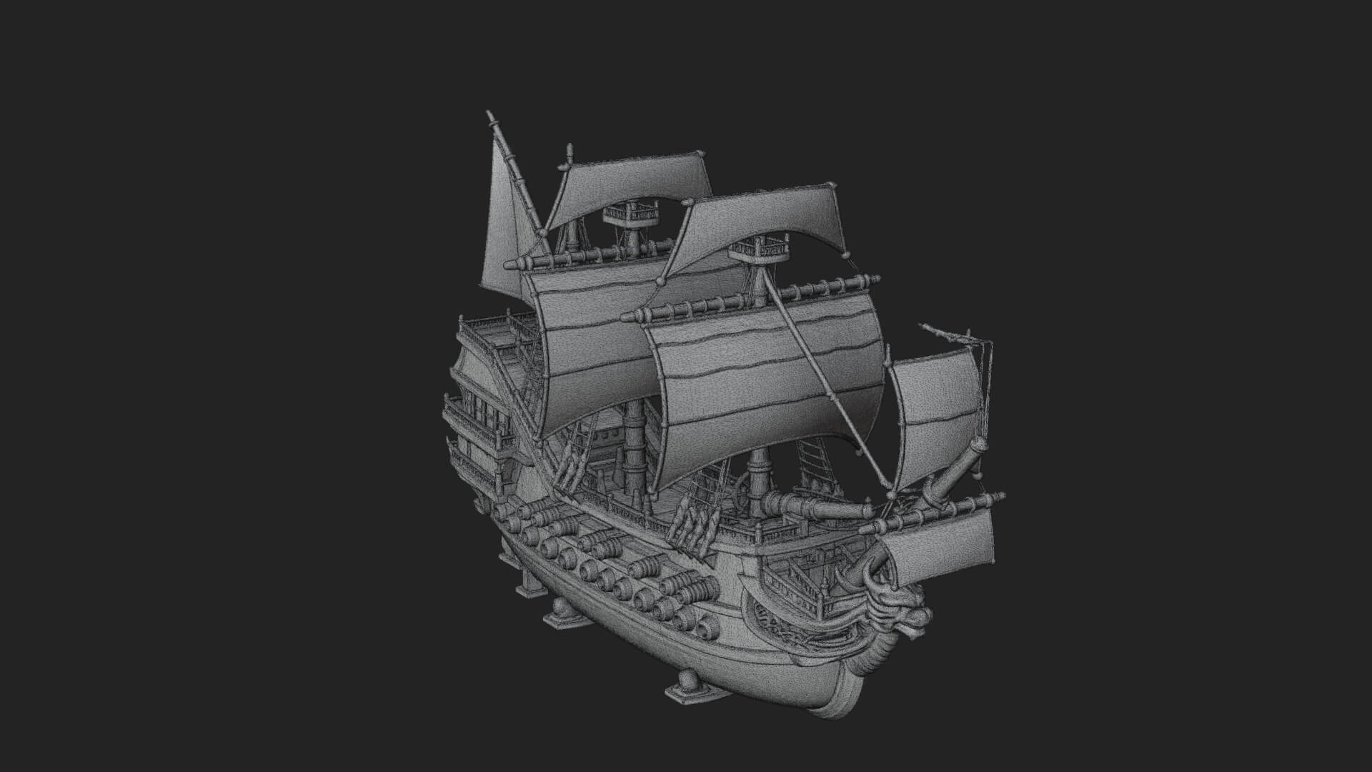 Dragon Prow Galleon Model Design 3 3D Print Model 3D Model