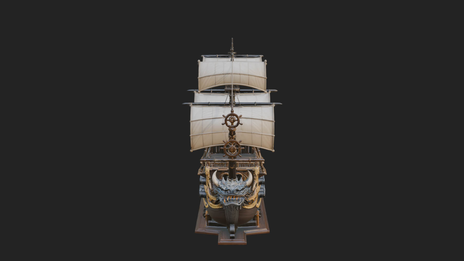 Dragon Prow Galleon Model Design 4 3D Print Model 3D Model