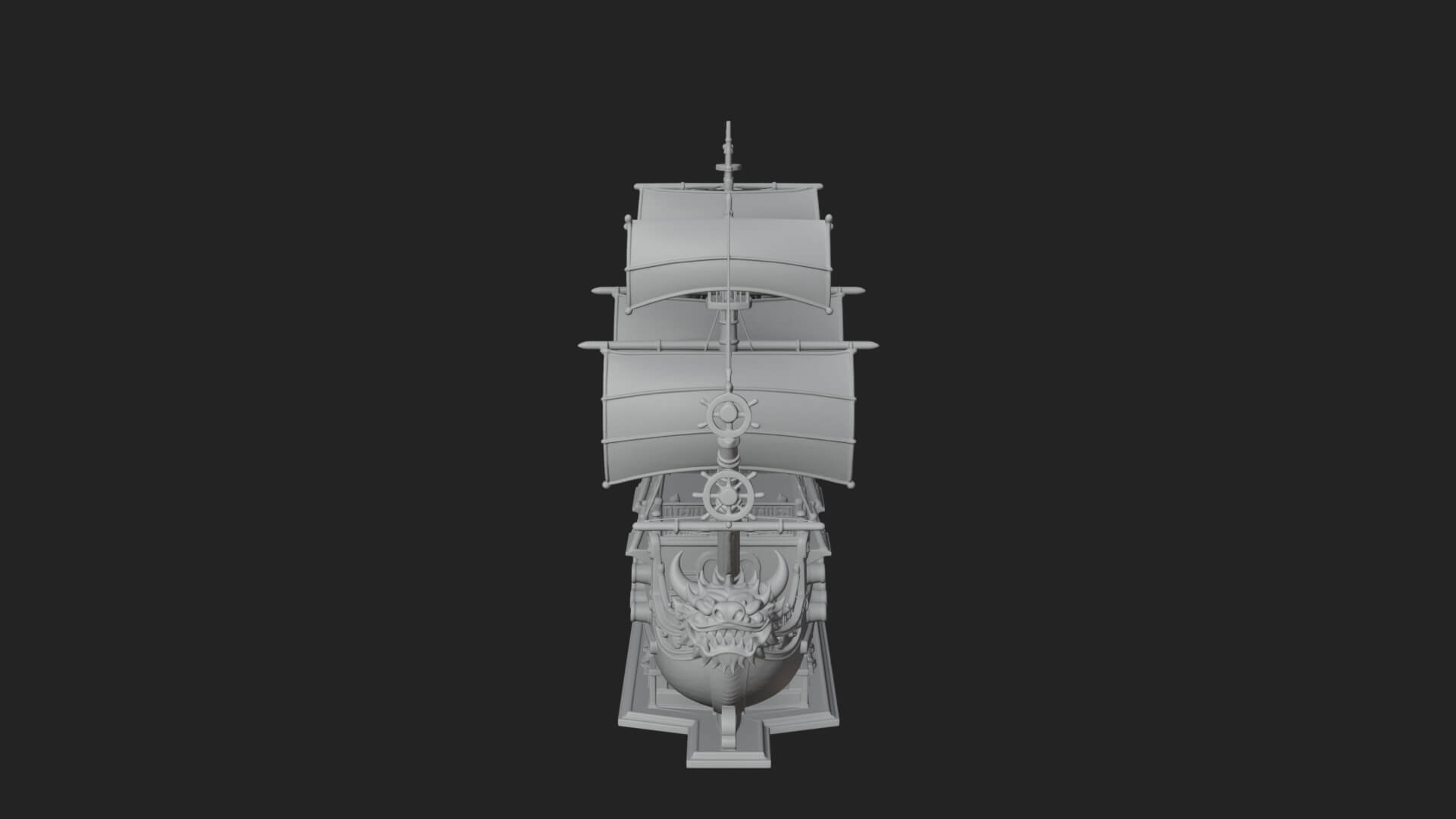 Dragon Prow Galleon Model Design 4 3D Print Model 3D Model