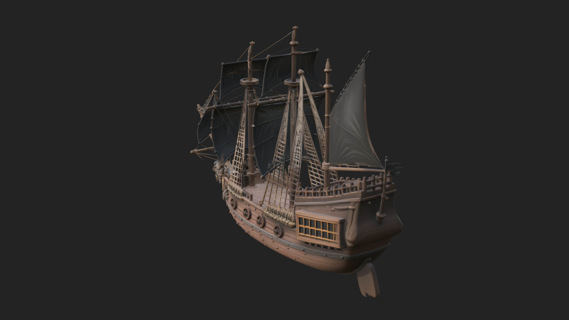 Dragon Prow Galleon Model Design 5 3D Print Model 3D Model