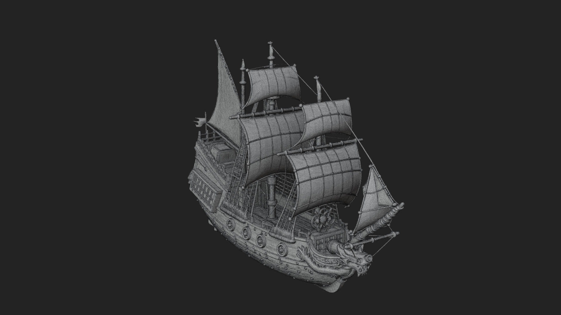 Dragon Prow Galleon Model Design 5 3D Print Model 3D Model