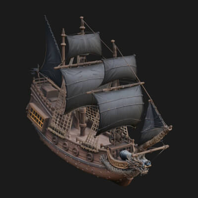 Dragon Prow Galleon Model Design 5 3D Print Model
