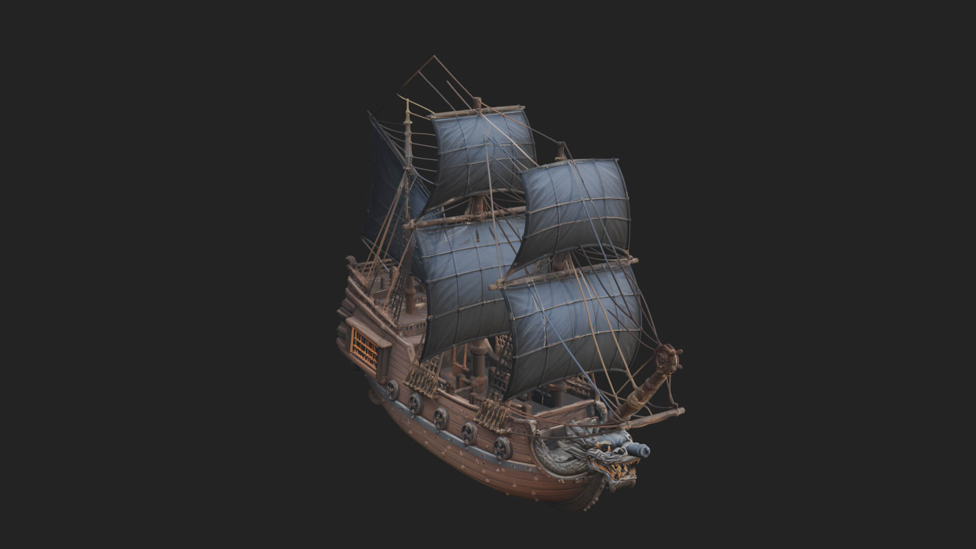 Dragon Prow Galleon Model Design 6 3D Print Model 3D Model