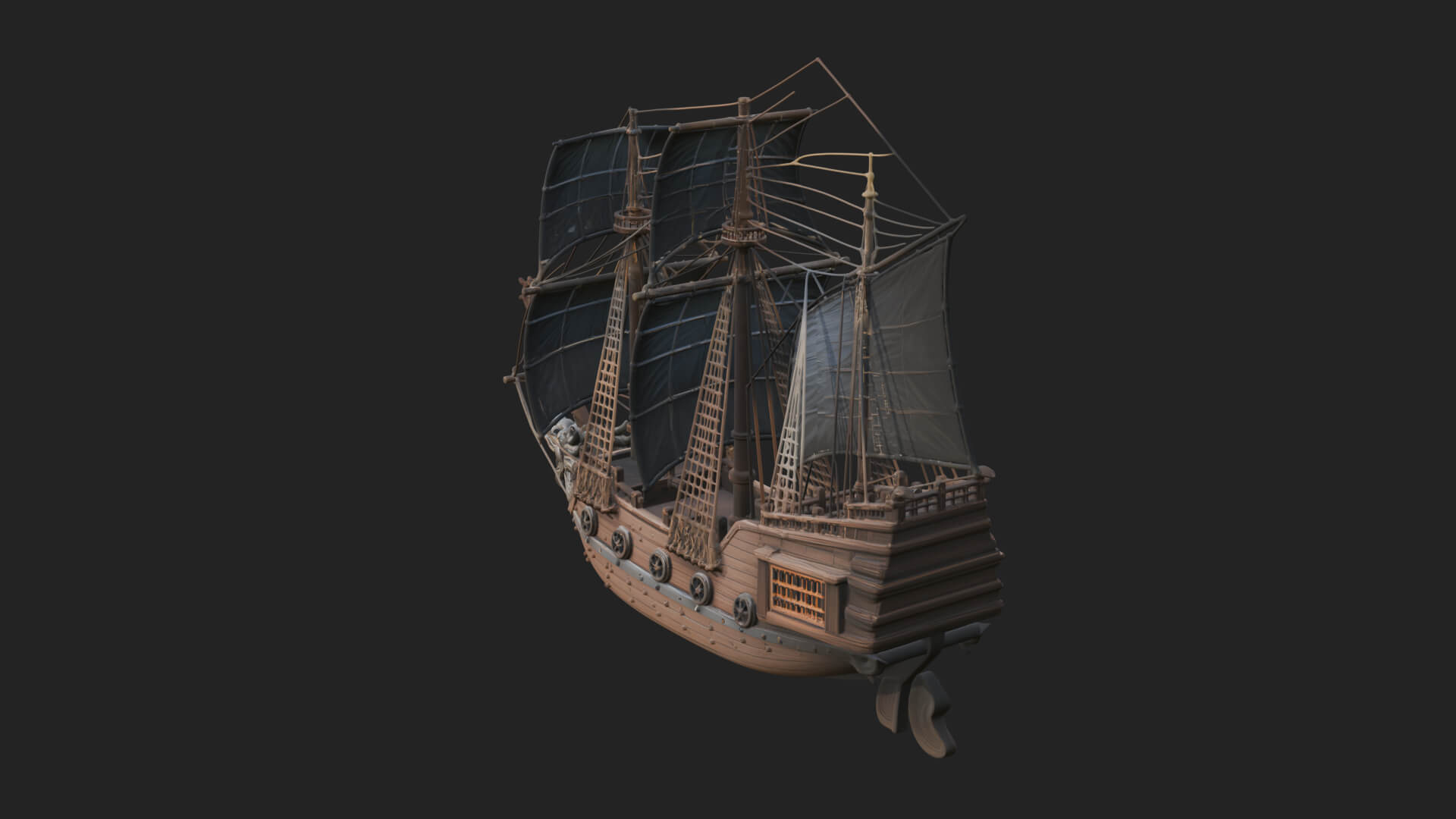 Dragon Prow Galleon Model Design 6 3D Print Model 3D Model