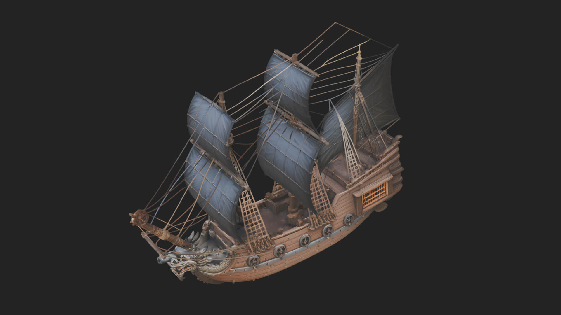 Dragon Prow Galleon Model Design 6 3D Print Model 3D Model