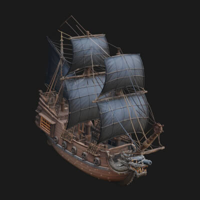 Dragon Prow Galleon Model Design 6 3D Print Model