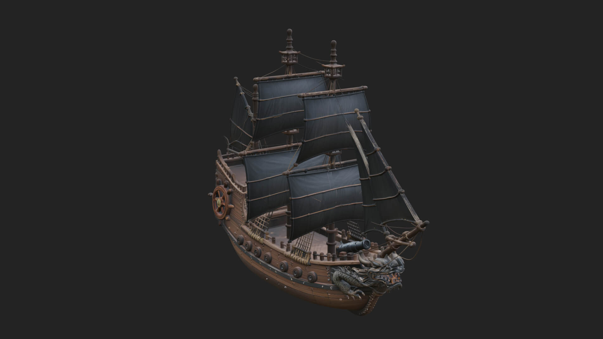Dragon Prow Galleon Model Design 7 3D Print Model 3D Model