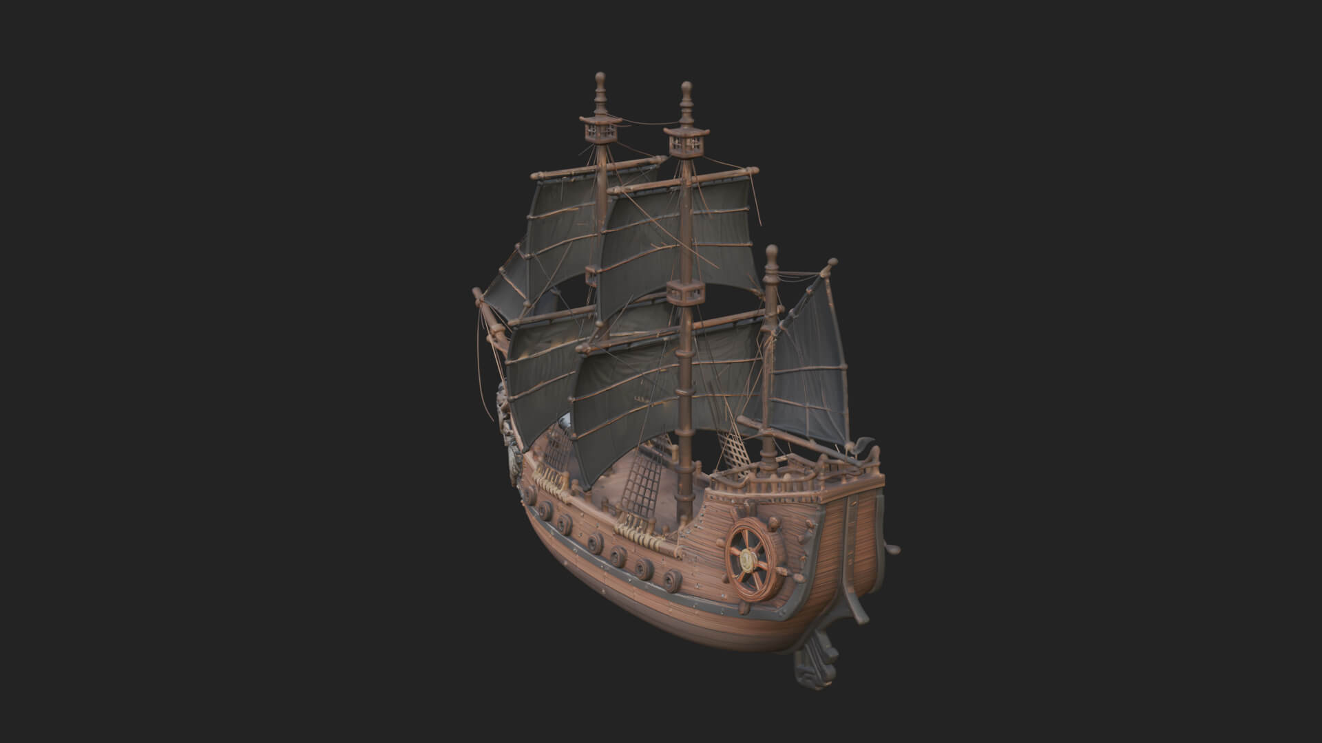 Dragon Prow Galleon Model Design 7 3D Print Model 3D Model