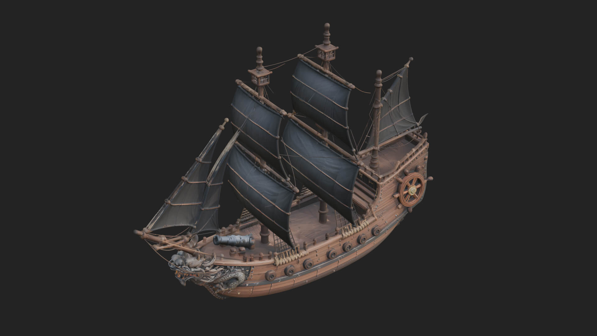 Dragon Prow Galleon Model Design 7 3D Print Model 3D Model