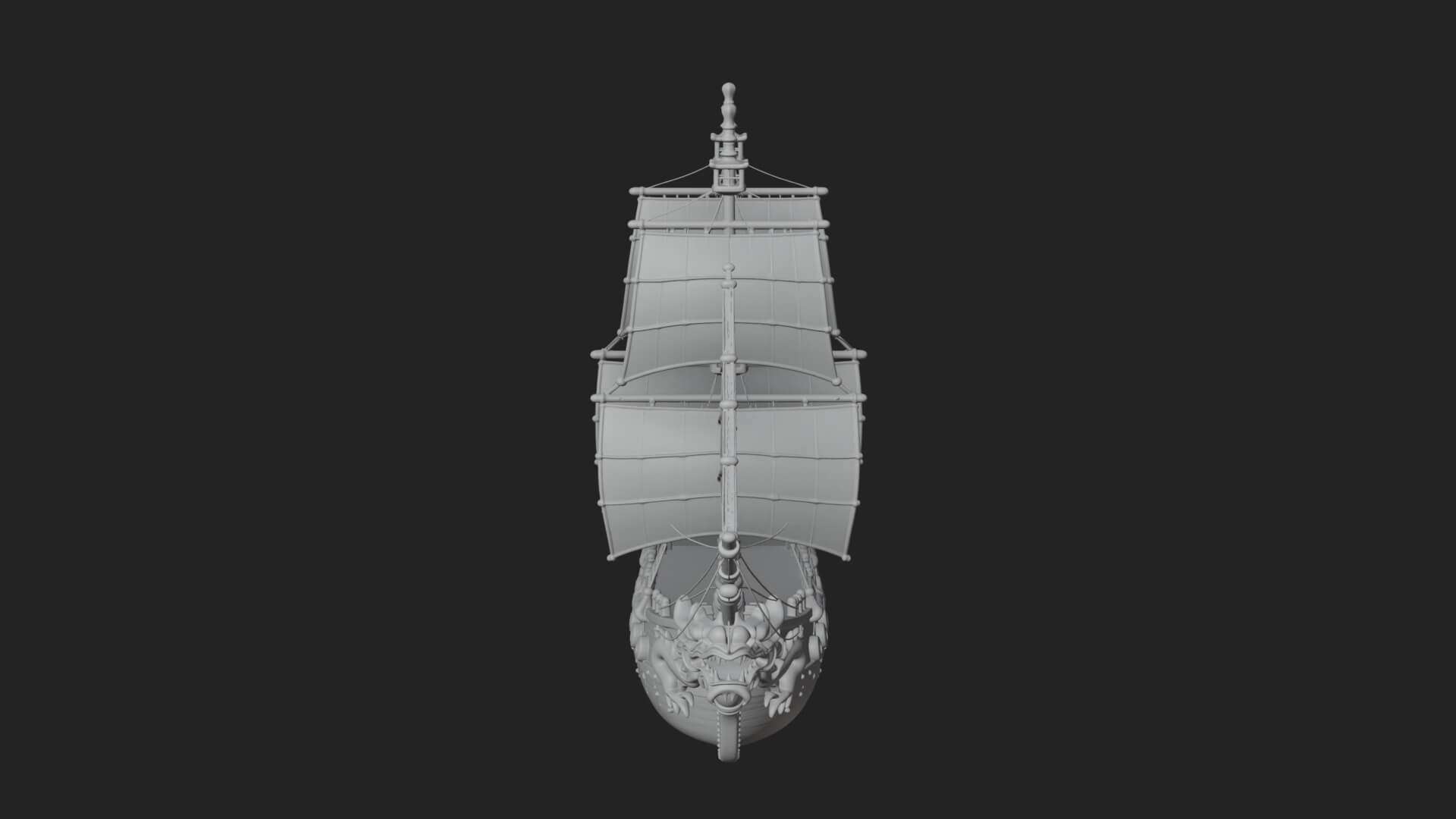 Dragon Prow Galleon Model Design 7 3D Print Model 3D Model