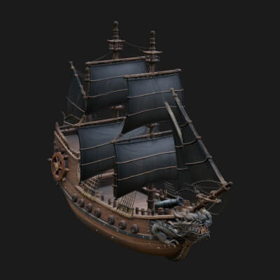 Dragon Prow Galleon Model Design 7 3D Print Model