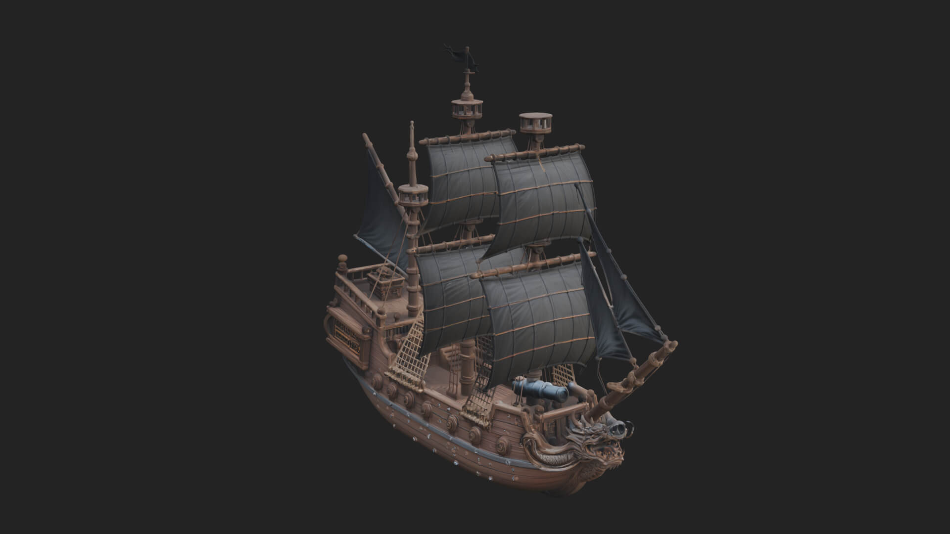Dragon Prow Galleon Model Design 8 3D Print Model 3D Model