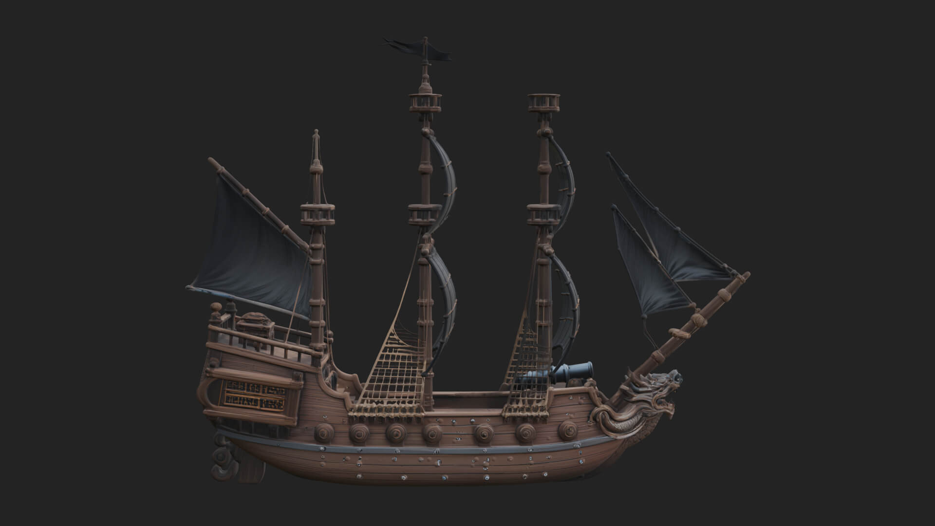 Dragon Prow Galleon Model Design 8 3D Print Model 3D Model