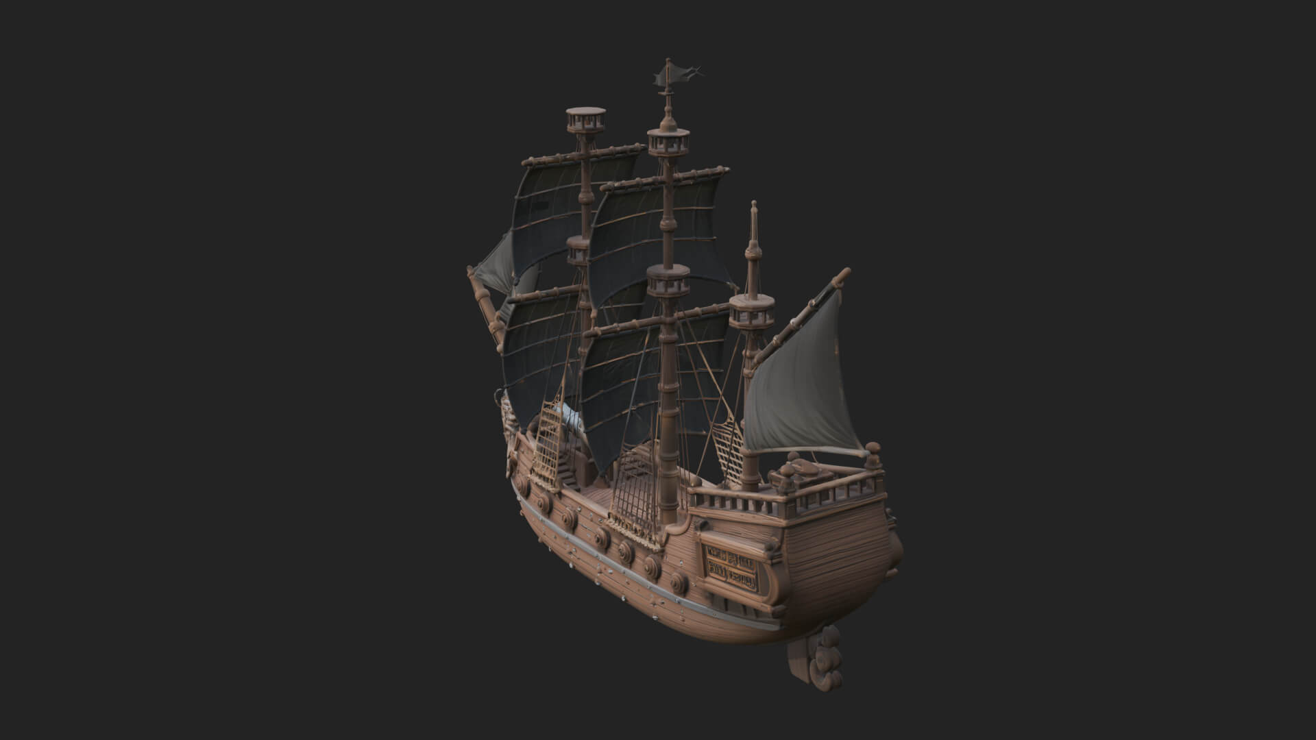 Dragon Prow Galleon Model Design 8 3D Print Model 3D Model