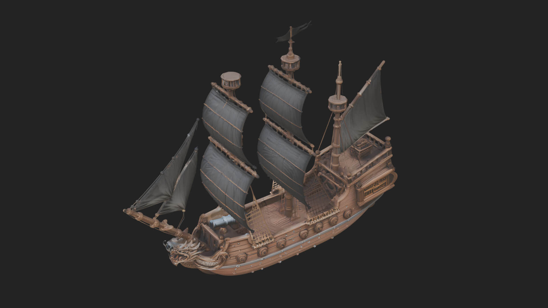 Dragon Prow Galleon Model Design 8 3D Print Model 3D Model