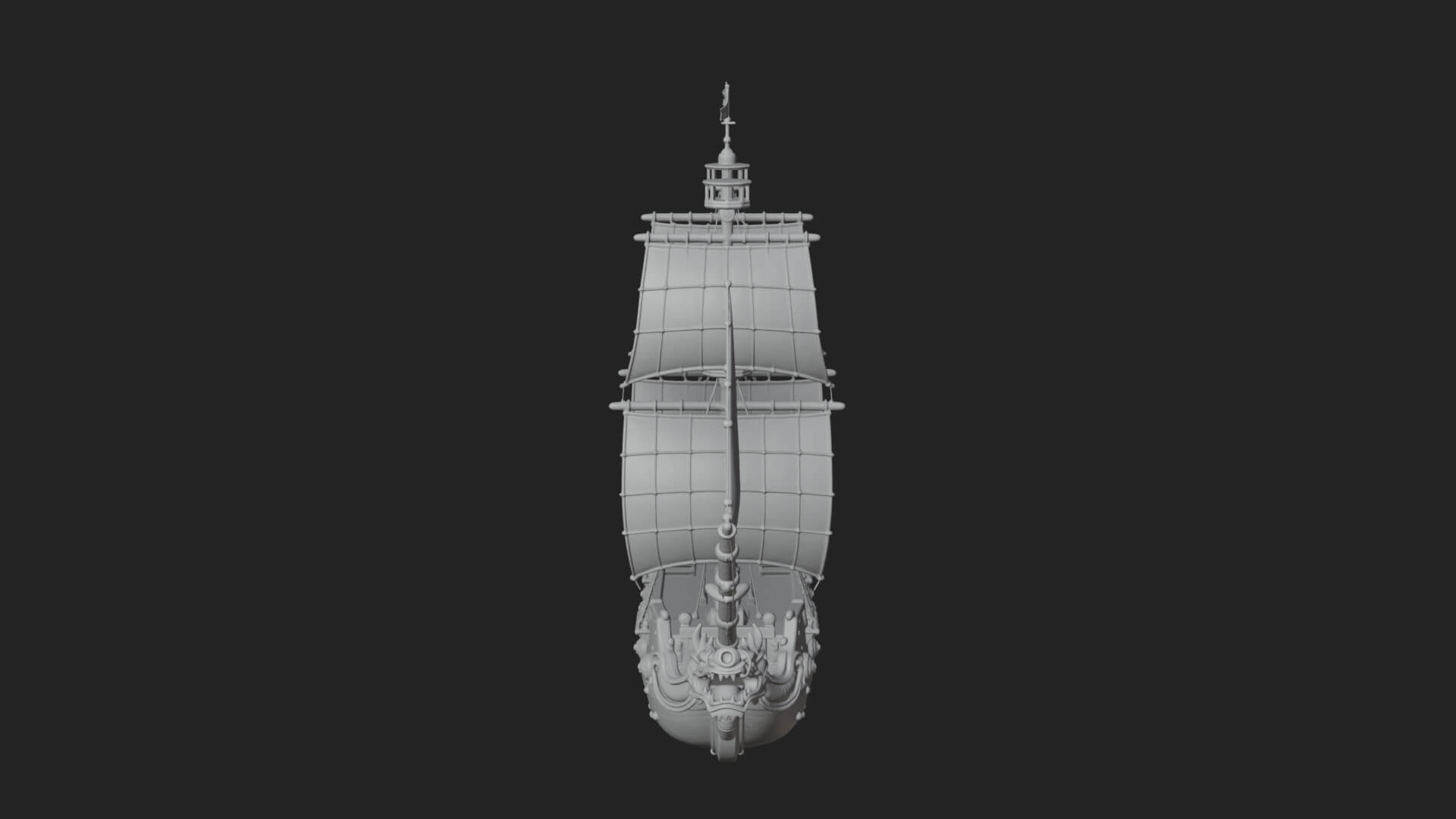 Dragon Prow Galleon Model Design 8 3D Print Model 3D Model
