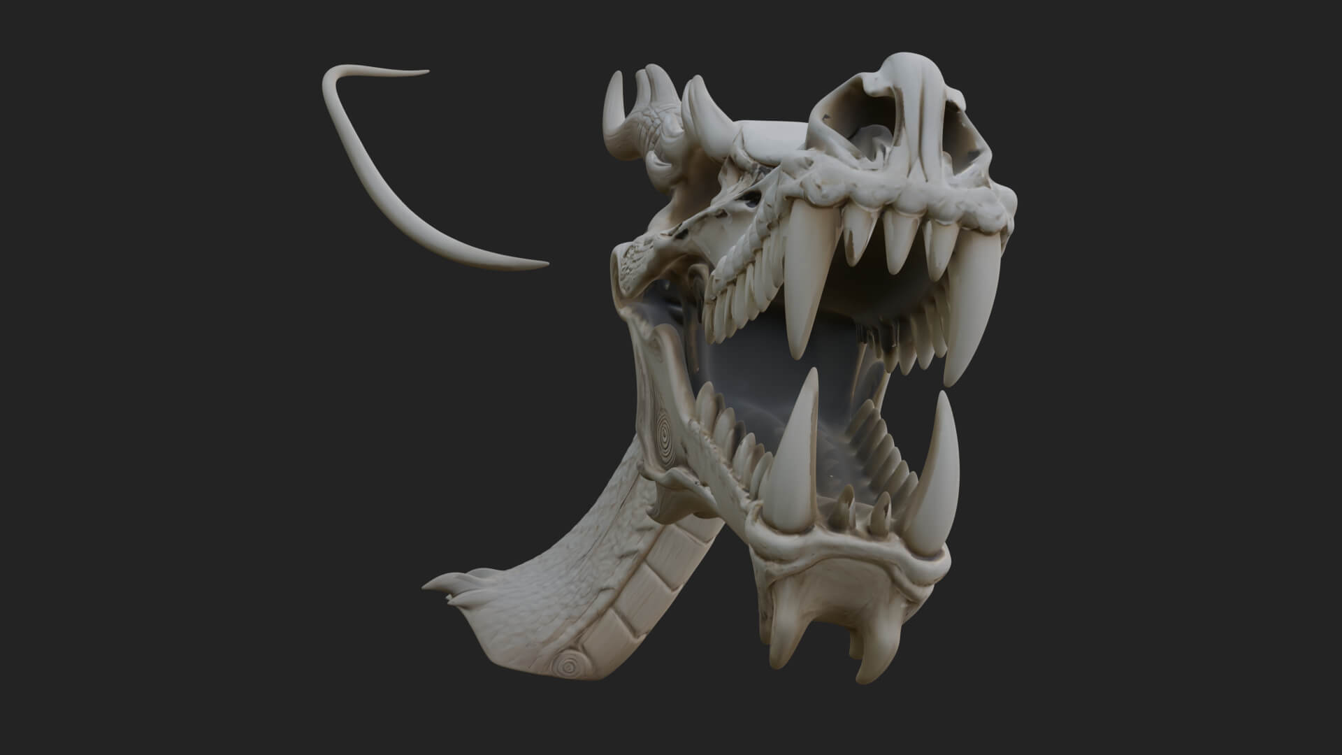 Dragon Skull Bust Statue Design 10 3D Print Model 3D Model
