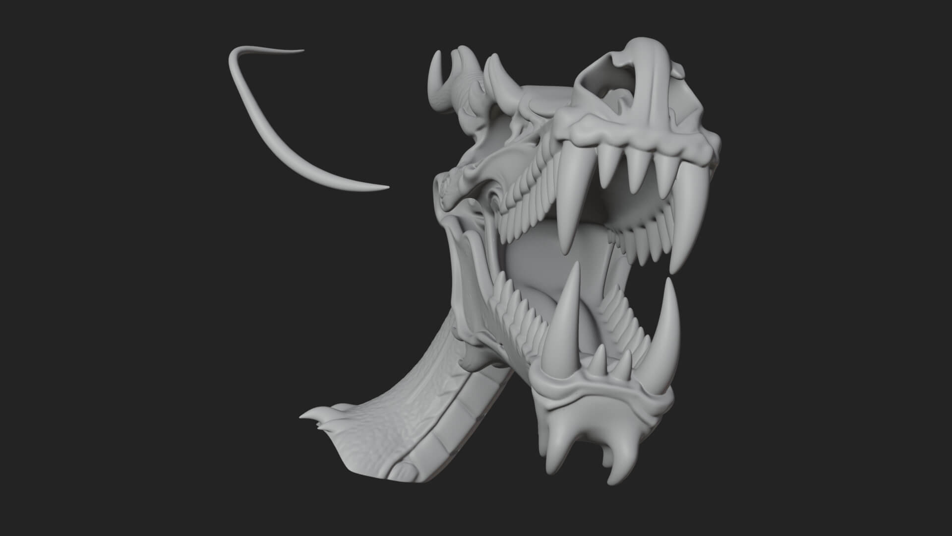 Dragon Skull Bust Statue Design 10 3D Print Model 3D Model