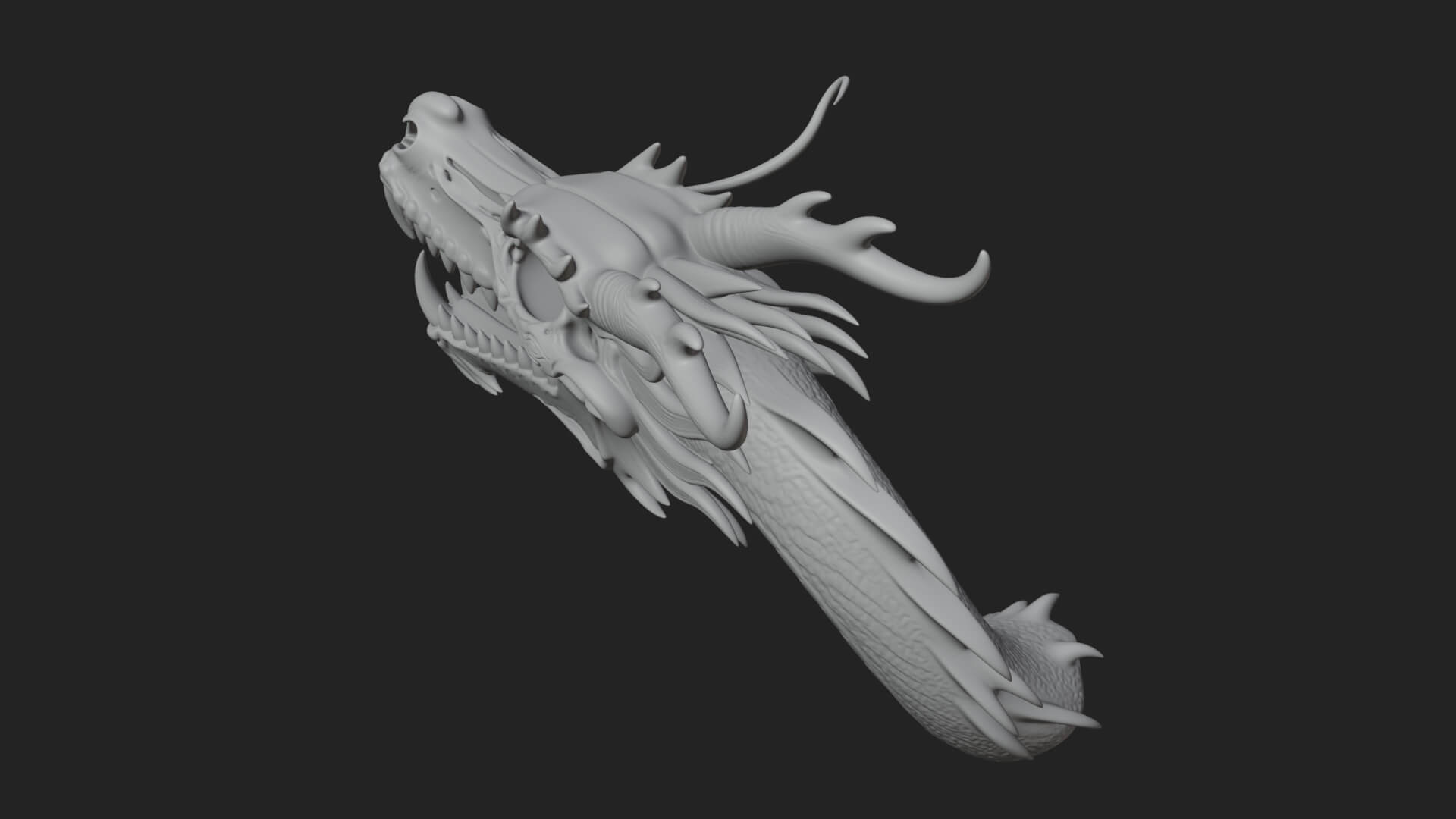 Dragon Skull Bust Statue Design 10 3D Print Model 3D Model