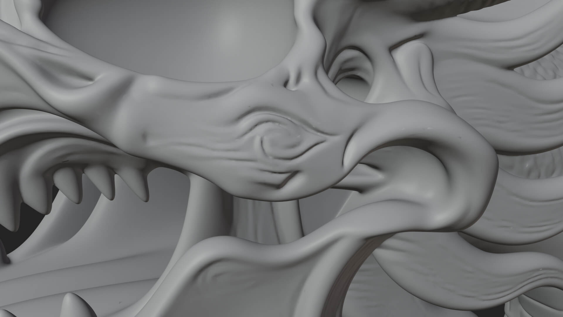 Dragon Skull Bust Statue Design 10 3D Print Model 3D Model