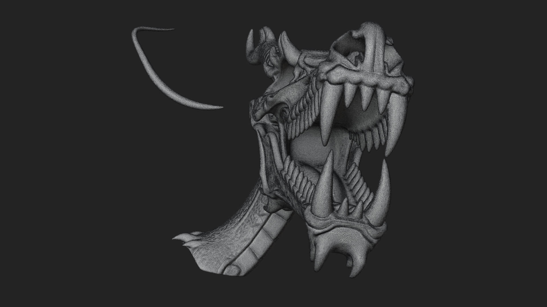 Dragon Skull Bust Statue Design 10 3D Print Model 3D Model