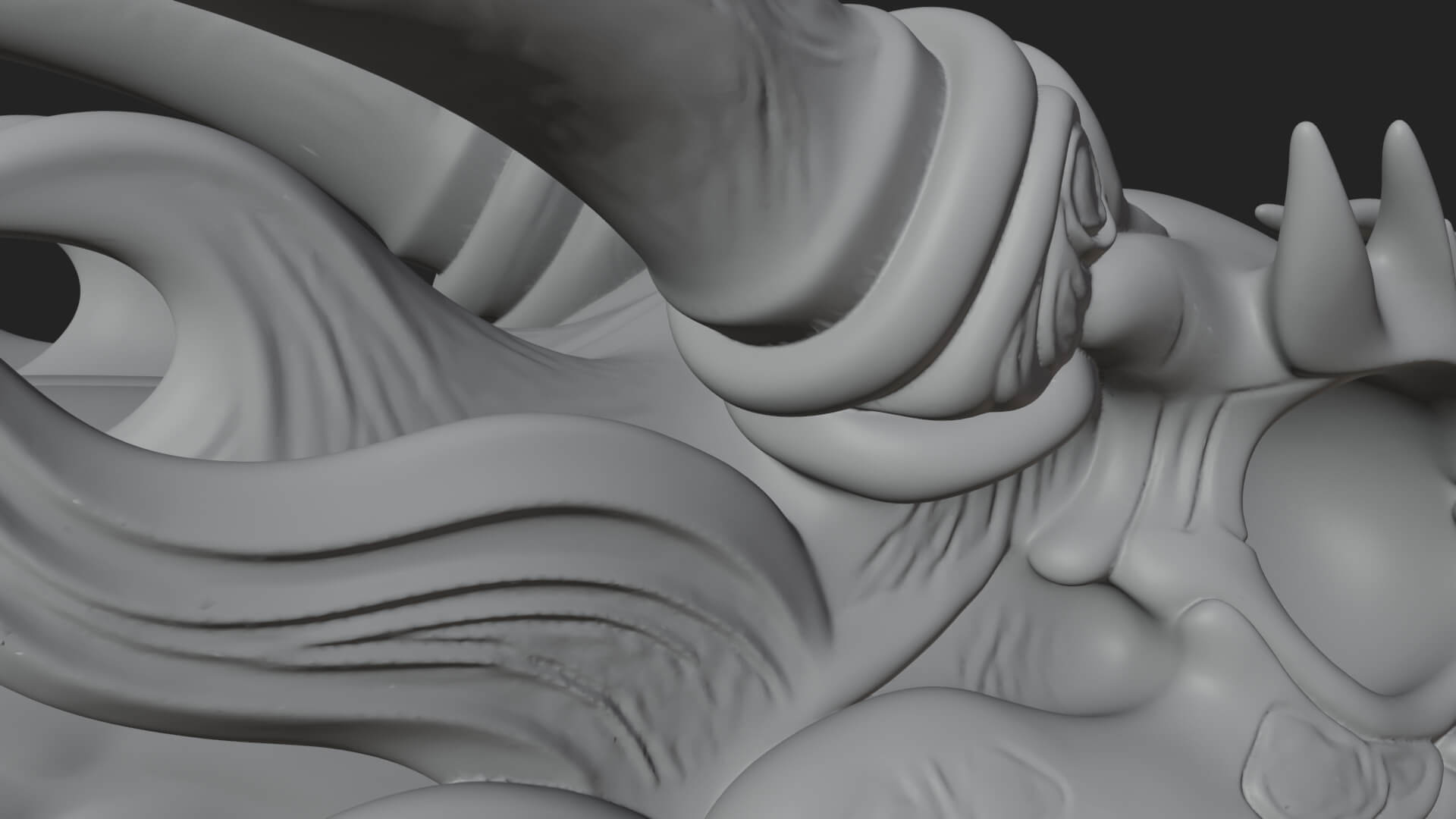 Dragon Skull Bust Statue Design 12 3D Print Model 3D Model