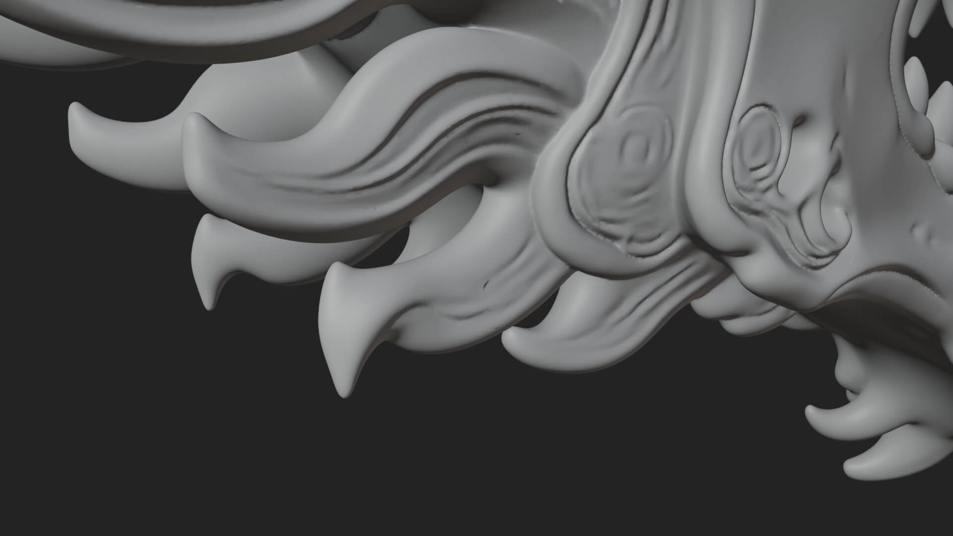 Dragon Skull Bust Statue Design 12 3D Print Model 3D Model