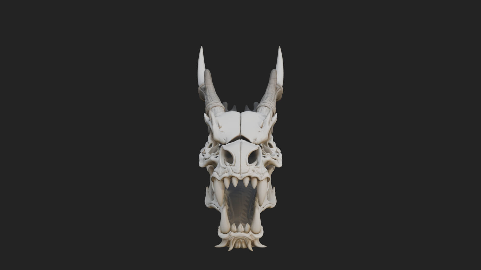Dragon Skull Bust Statue Design 9 3D Print Model 3D Model