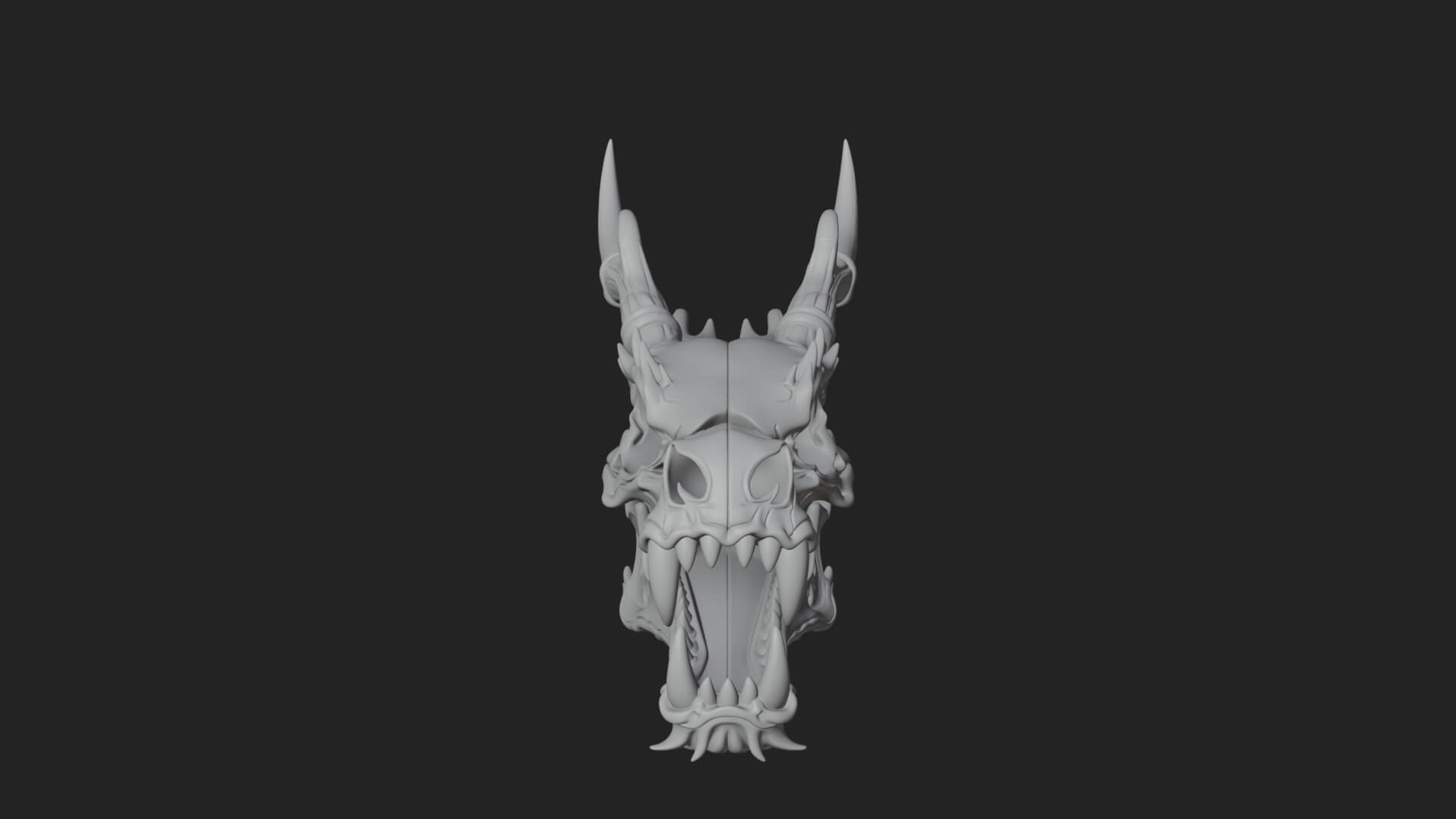 Dragon Skull Bust Statue Design 9 3D Print Model 3D Model