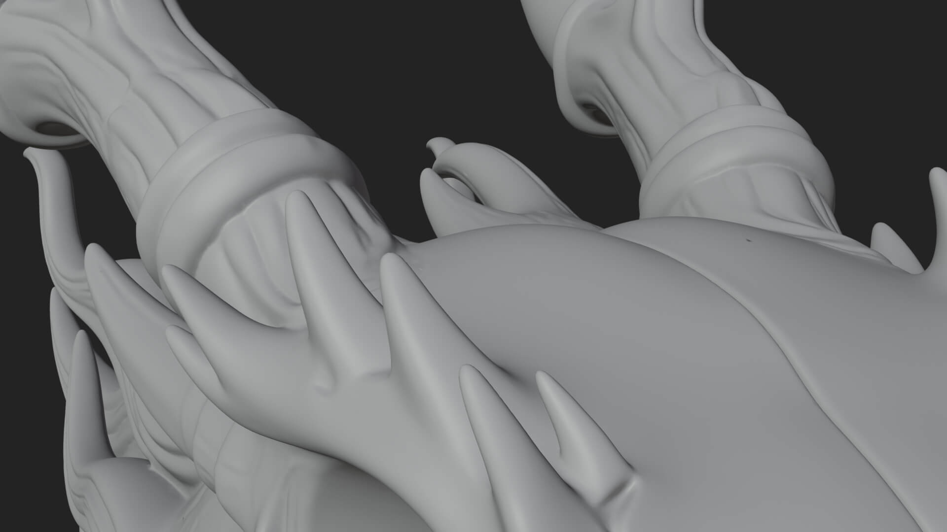 Dragon Skull Bust Statue Design 9 3D Print Model 3D Model