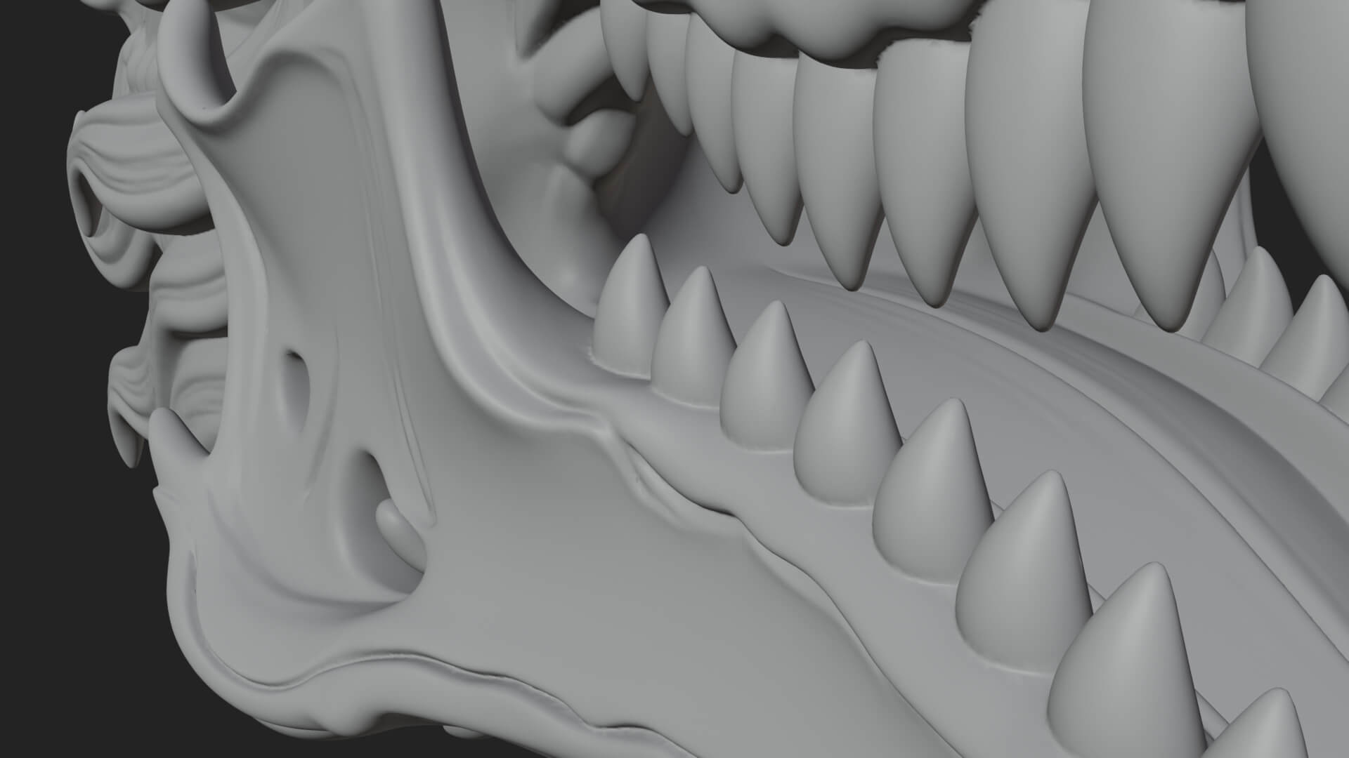 Dragon Skull Bust Statue Design 9 3D Print Model 3D Model