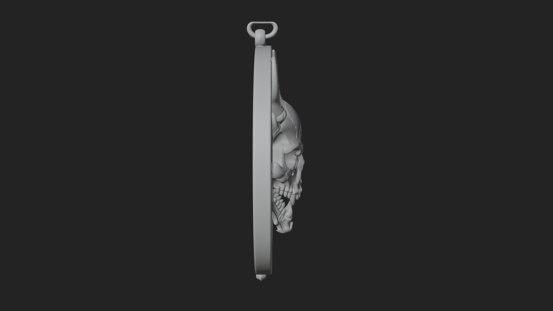 Dragon Skull Oval Relief Plaque Design 2 3D Print Model 3D Model