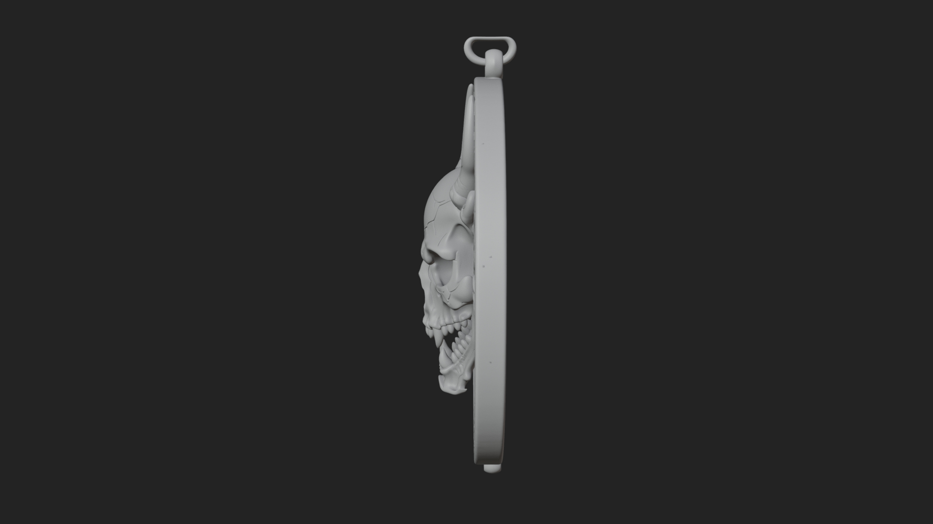 Dragon Skull Oval Relief Plaque Design 2 3D Print Model 3D Model