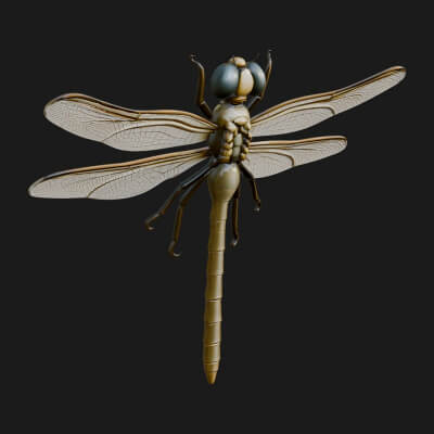 Dragonfly Statue Design 1 3D Print Model