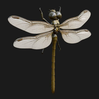 Dragonfly Statue Design 2 3D Print Model