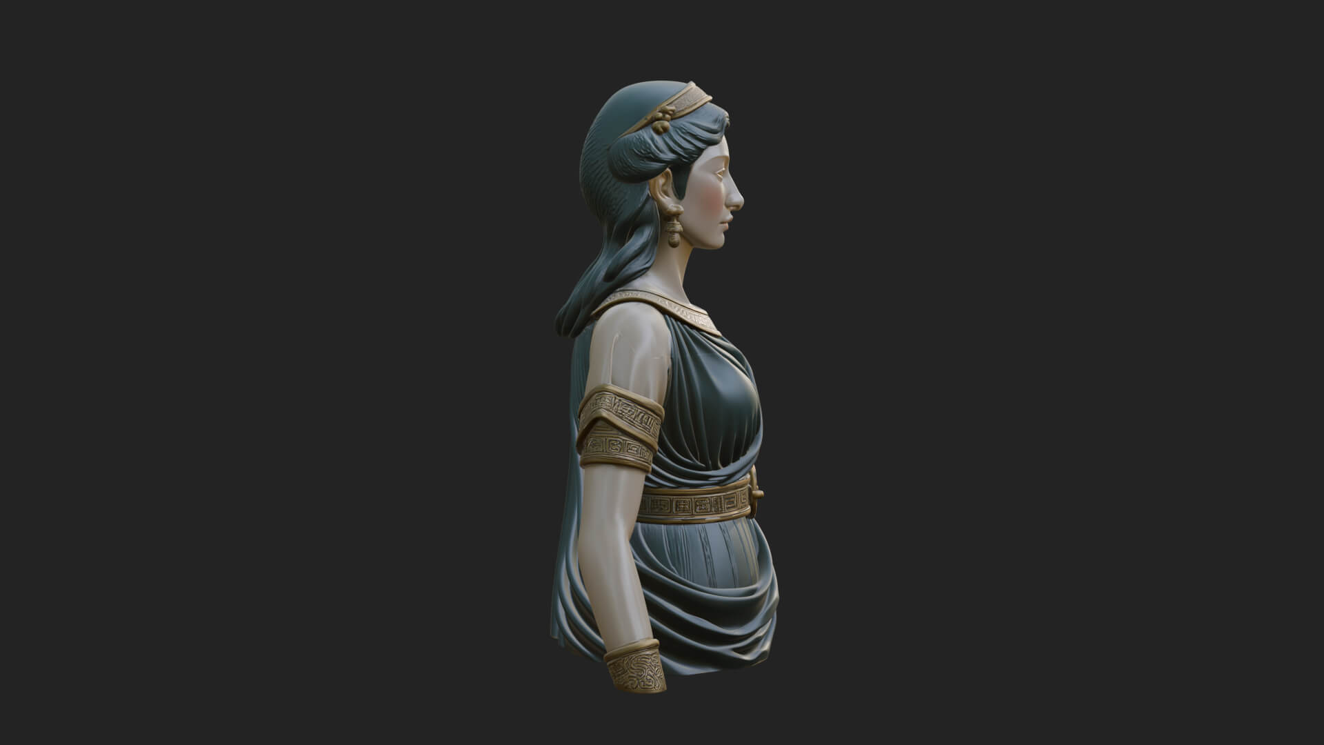 Draped Greek Maiden Bust Design 1 3D Print Model 3D Model