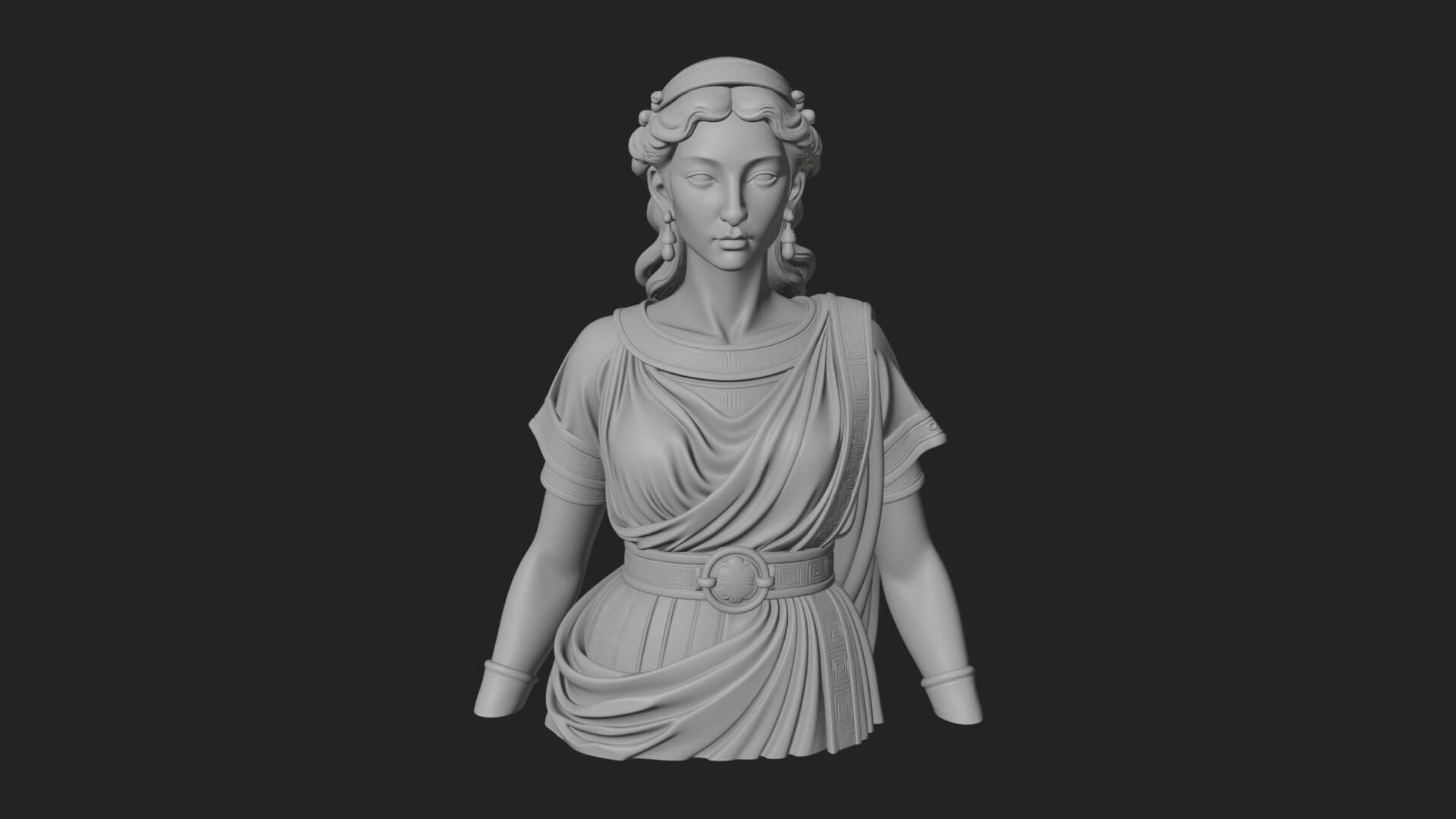 Draped Greek Maiden Bust Design 1 3D Print Model 3D Model