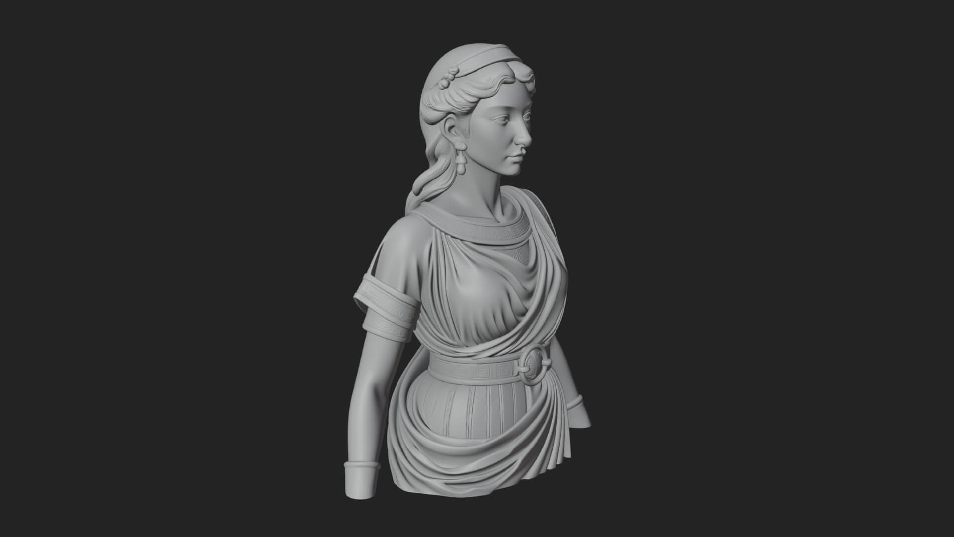 Draped Greek Maiden Bust Design 1 3D Print Model 3D Model
