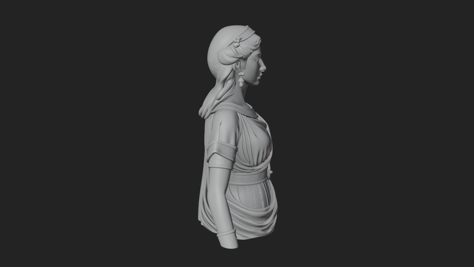 Draped Greek Maiden Bust Design 1 3D Print Model 3D Model