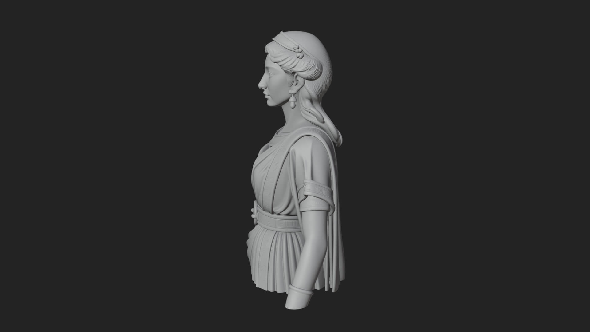 Draped Greek Maiden Bust Design 1 3D Print Model 3D Model