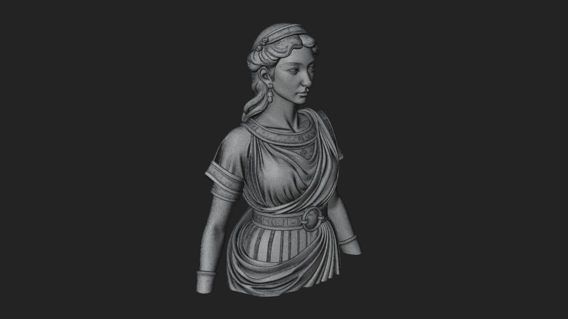Draped Greek Maiden Bust Design 1 3D Print Model 3D Model