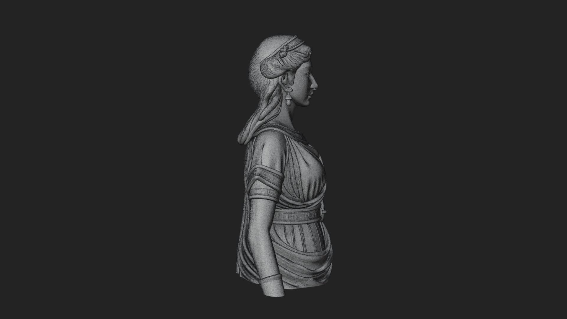 Draped Greek Maiden Bust Design 1 3D Print Model 3D Model