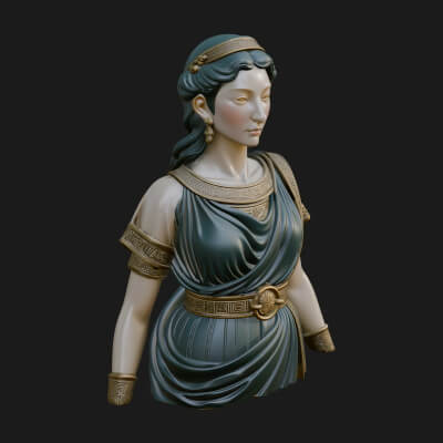 Draped Greek Maiden Bust Design 1 3D Print Model
