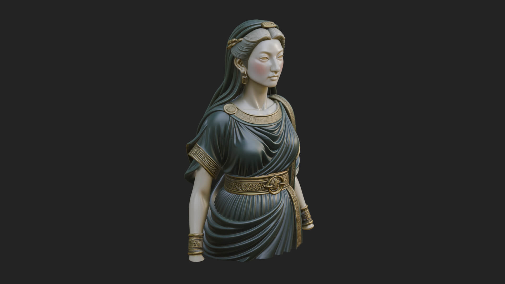 Draped Greek Maiden Bust Design 2 3D Print Model 3D Model