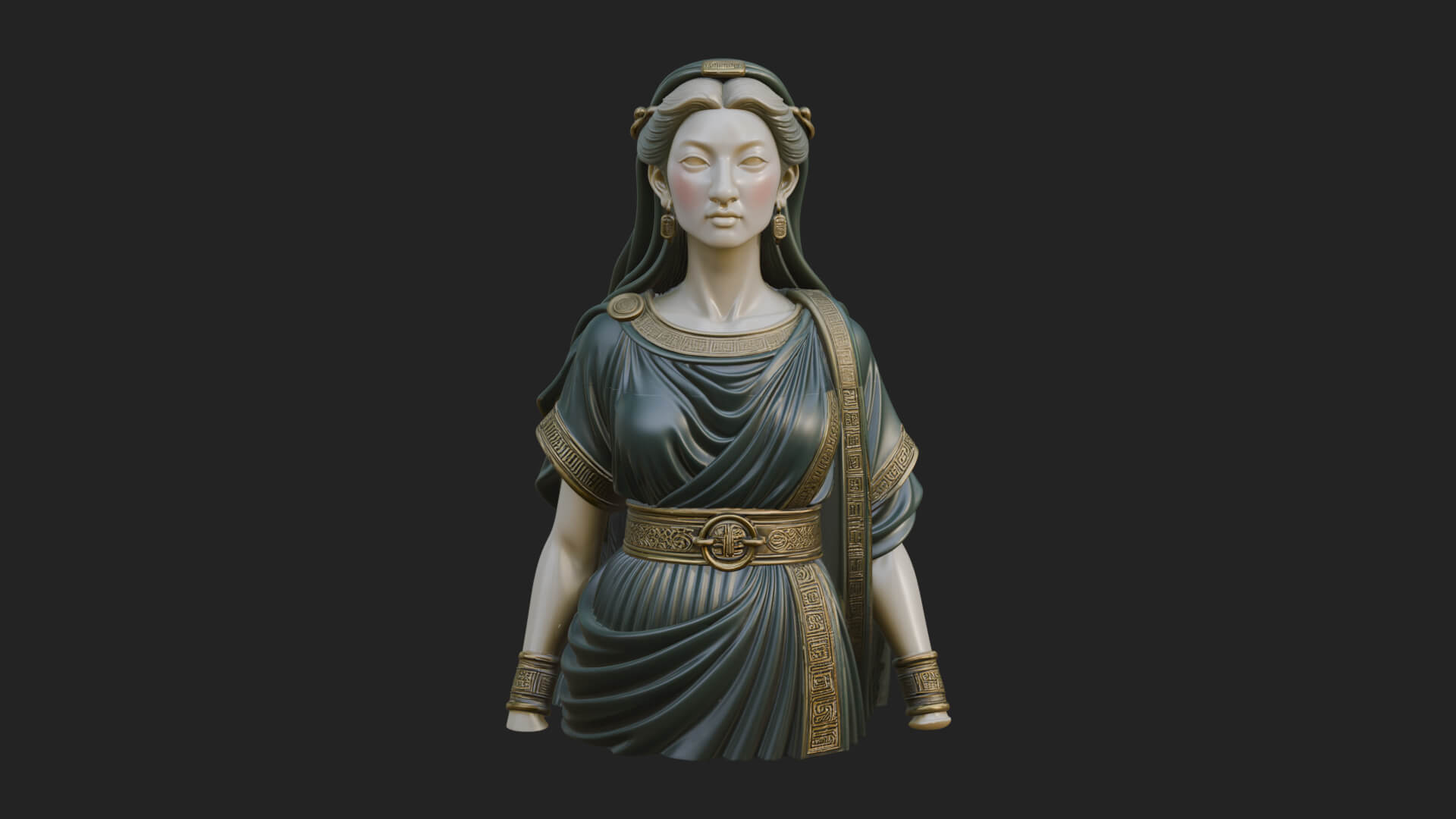 Draped Greek Maiden Bust Design 2 3D Print Model 3D Model