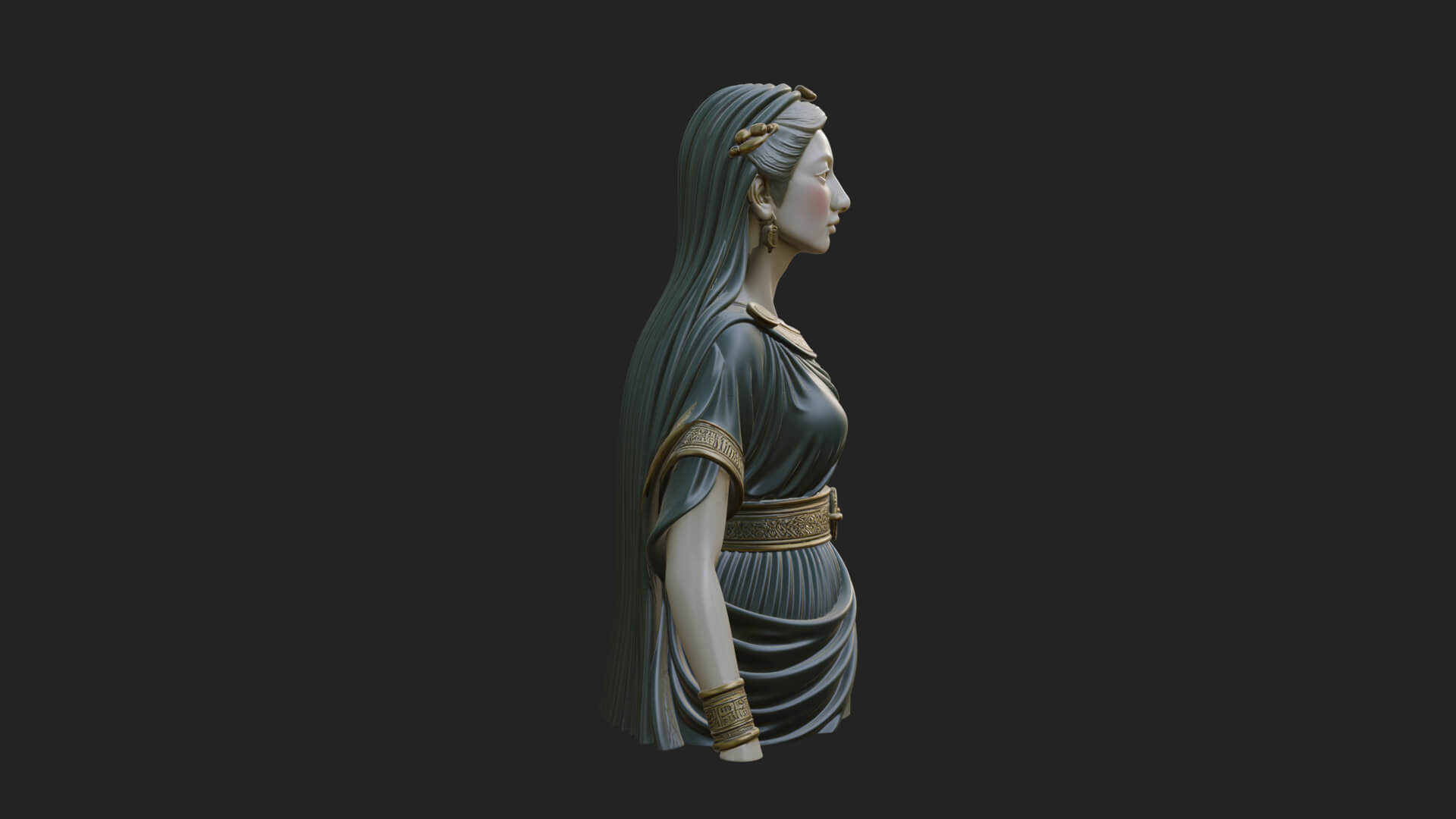 Draped Greek Maiden Bust Design 2 3D Print Model 3D Model