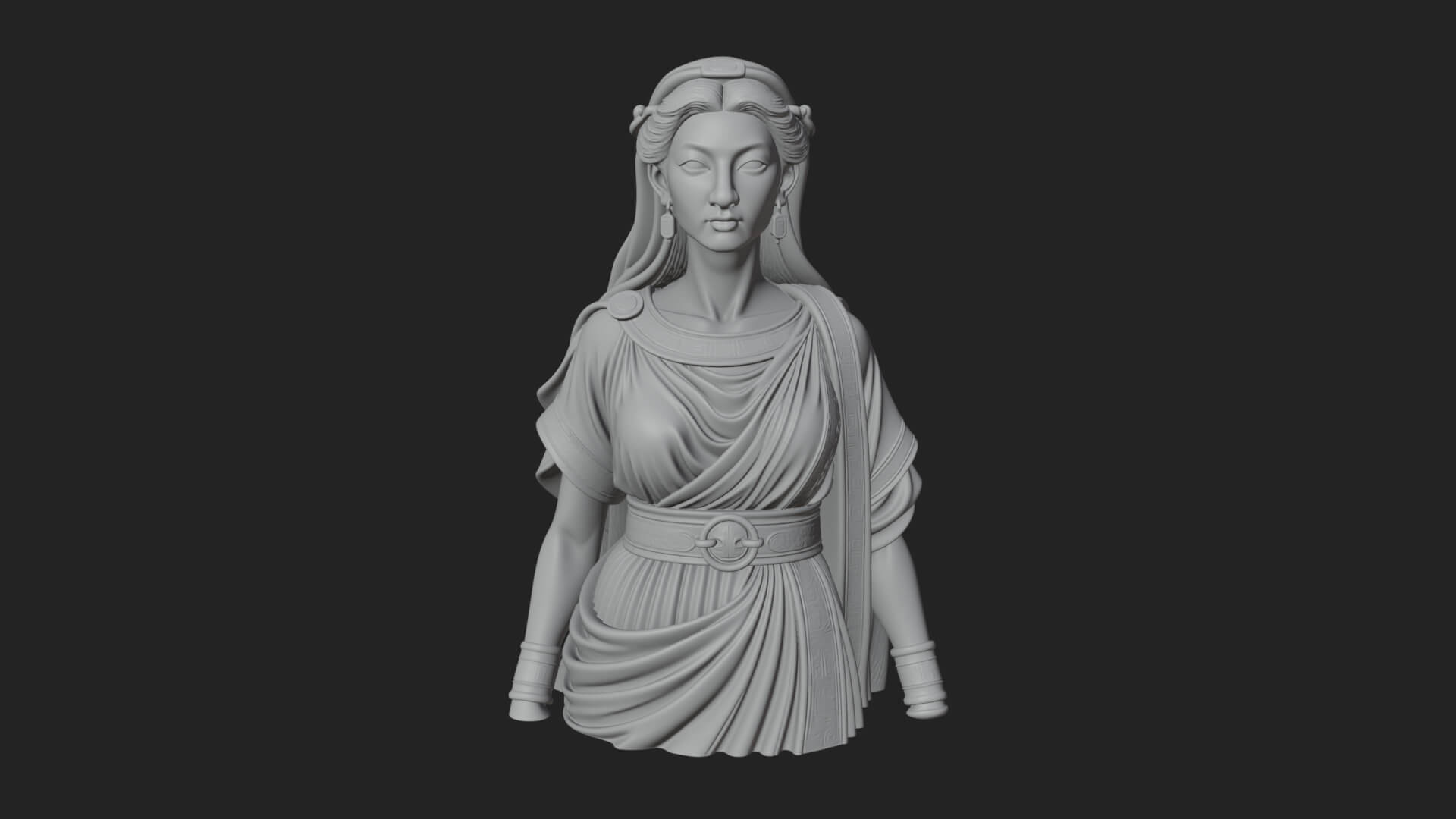 Draped Greek Maiden Bust Design 2 3D Print Model 3D Model