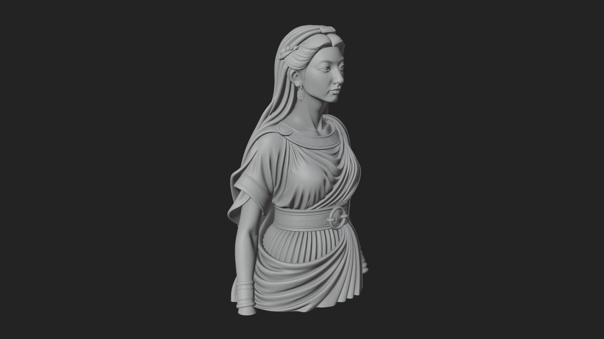 Draped Greek Maiden Bust Design 2 3D Print Model 3D Model