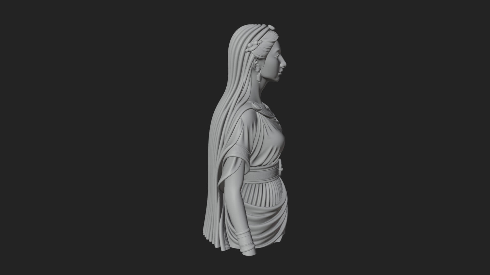Draped Greek Maiden Bust Design 2 3D Print Model 3D Model