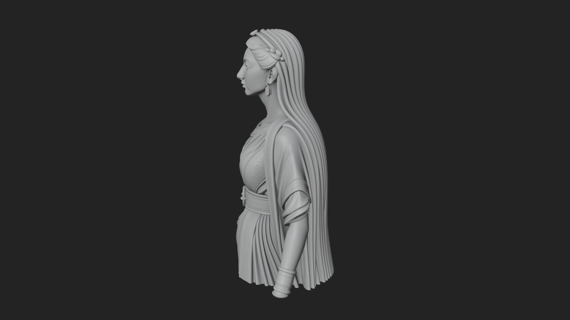 Draped Greek Maiden Bust Design 2 3D Print Model 3D Model